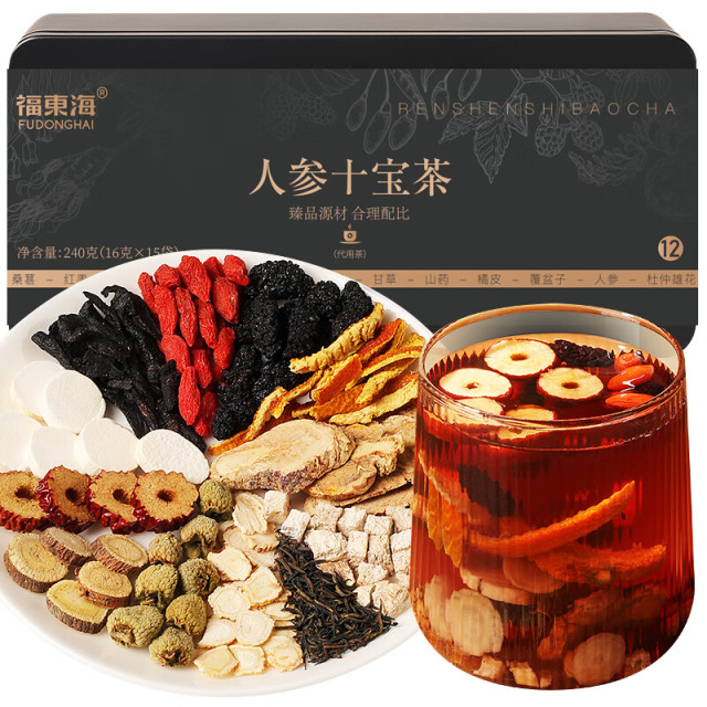11399458.【福东海】人参十宝茶240克(16克*15袋)/盒