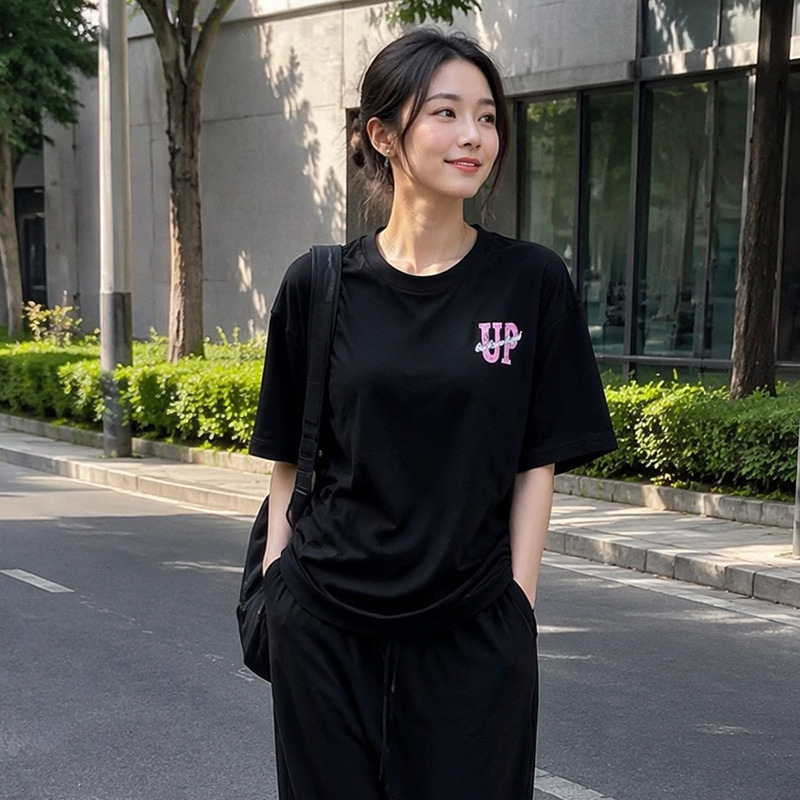13674274.361°夏季透气圆领女装短袖宽松女运动T恤562429115