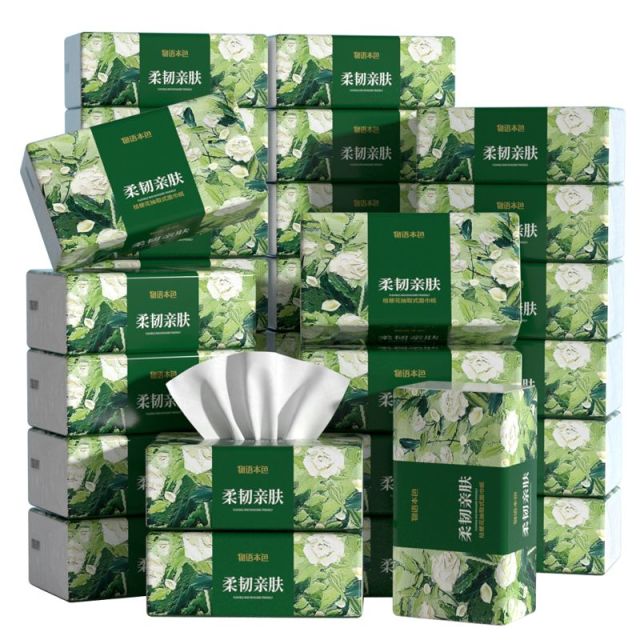 12269054.【十万人复购爆款抽纸 到手30大包!】物语本色大包装桔梗花抽纸/大规格山茶花抽纸加大加厚5层纸巾