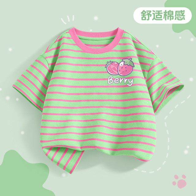 13334832.女童t恤短袖2026新款中大童多巴胺上衣儿童夏装半袖衣服
