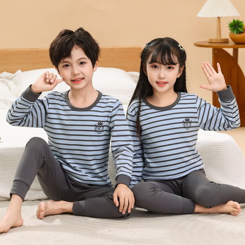 13335229.A类儿童内衣套装纯棉青少年秋衣秋裤宝宝秋冬棉毛衫保暖睡衣