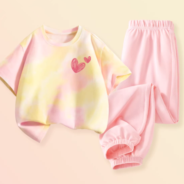 13335016.女童夏季套装2026新款粉色短袖女孩衣服时髦儿童夏装两件套