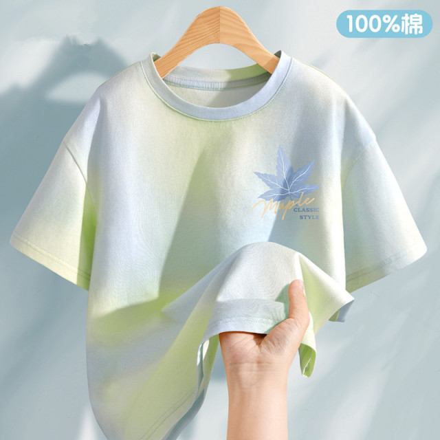 13335008.女童短袖t恤2026新款夏季纯棉扎染洋气女孩半袖儿童上衣女