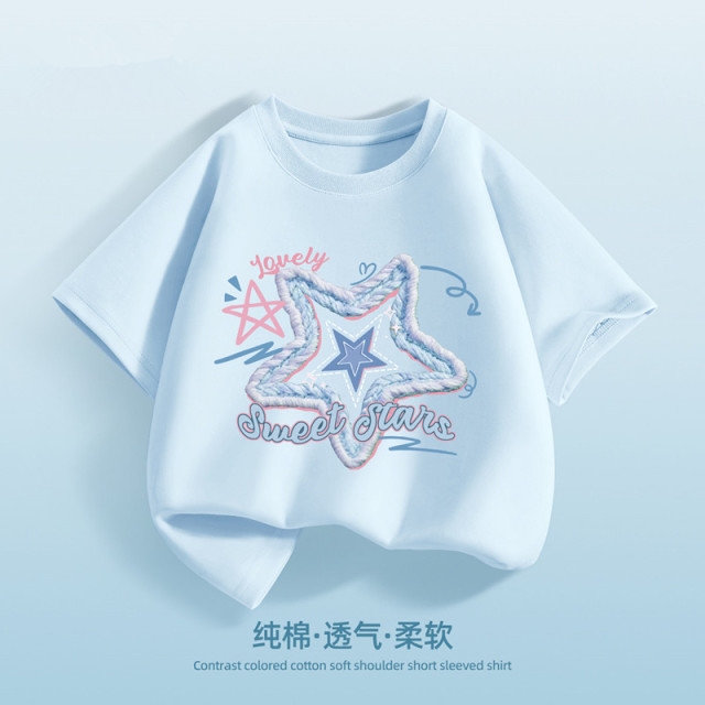 13334968.女童短袖t恤2026新款夏季薄款童装洋气女孩半袖儿童夏装上衣