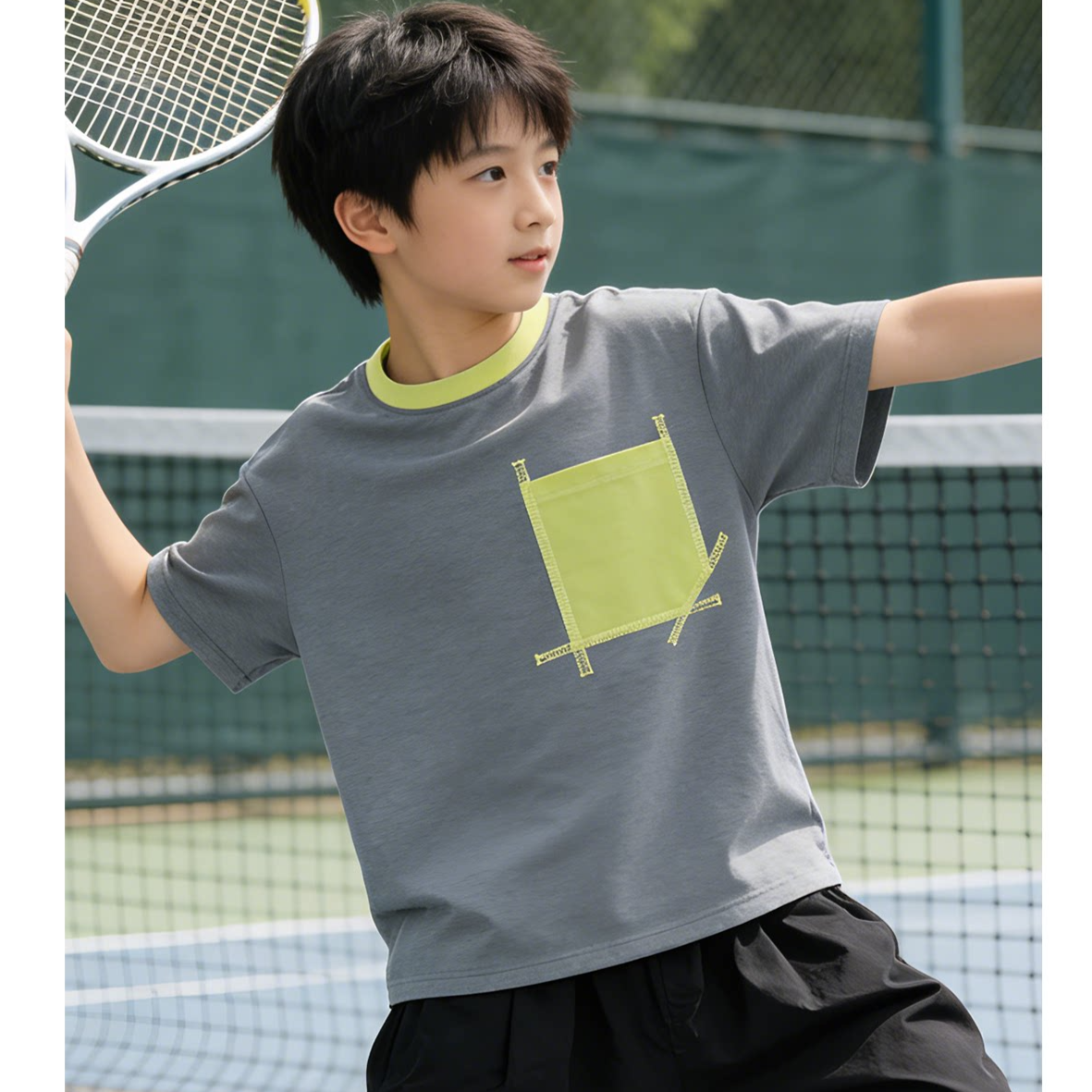 13334940.男童夏款2026新款夏季休闲帅气运动服男孩夏装衣服儿童T恤