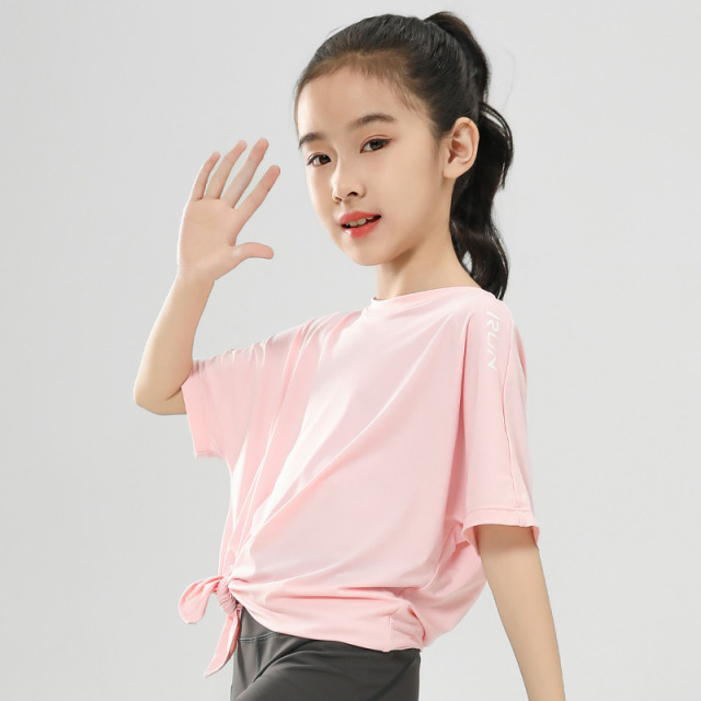13533815.【衣购思】儿童瑜伽套装女童速干宽松普拉提运动舞蹈微喇叭跳操训练衣服夏季