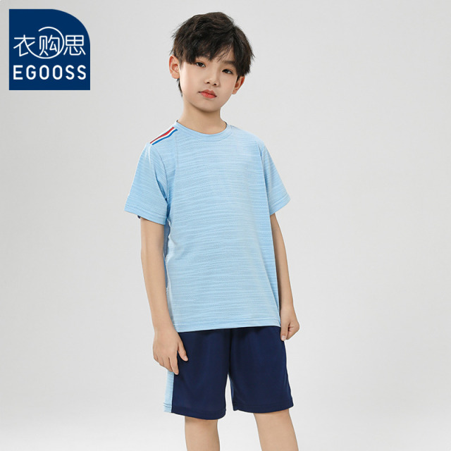 13533163.【衣购思】春夏季跑步儿童训练运动服男女童速干套装夏装短袖短裤两件套