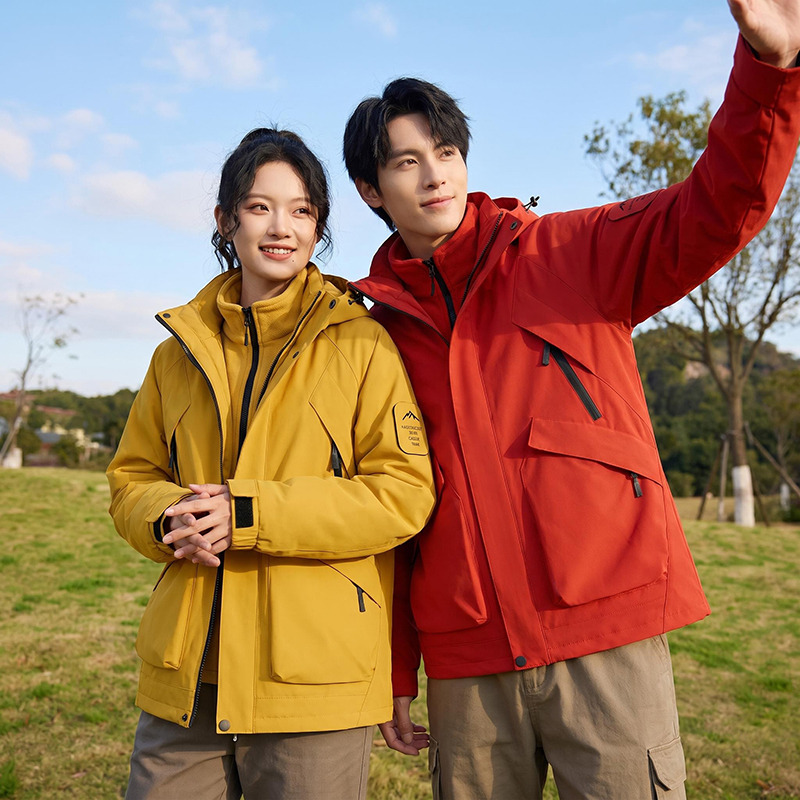 13583340.【衣购思】可拆卸内胆三合一秋冬石墨烯保暖加厚男女装外套冲锋户外登山服