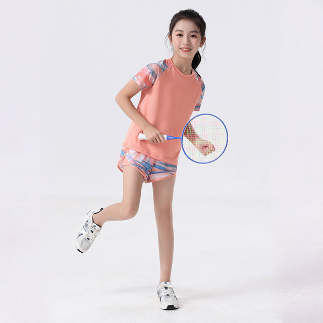 13539632.【衣购思】女童速干衣套装健身儿童瑜伽服大童女孩跑步舞蹈打底运动服套装女