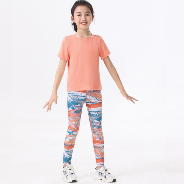 13534094.【衣购思】儿童瑜伽服女套装健身长袖紧身裤弹力速干透气学生跑步跳绳运动服