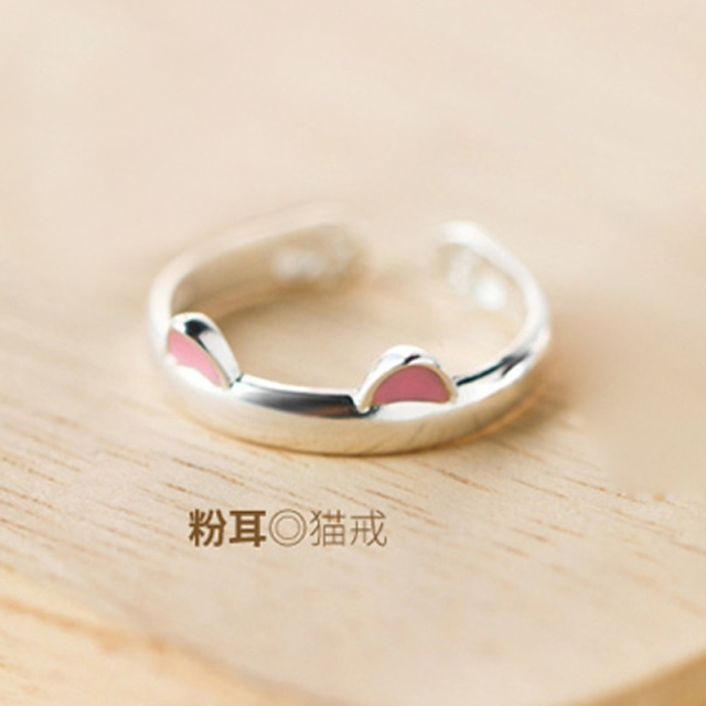 11493729.晶芭莎 萌萌兔个性气质萌兔戒指开口戒可调节