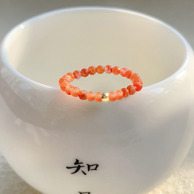 12631122.晶芭莎 天然南红玛瑙戒指女凉山柿子红尾戒