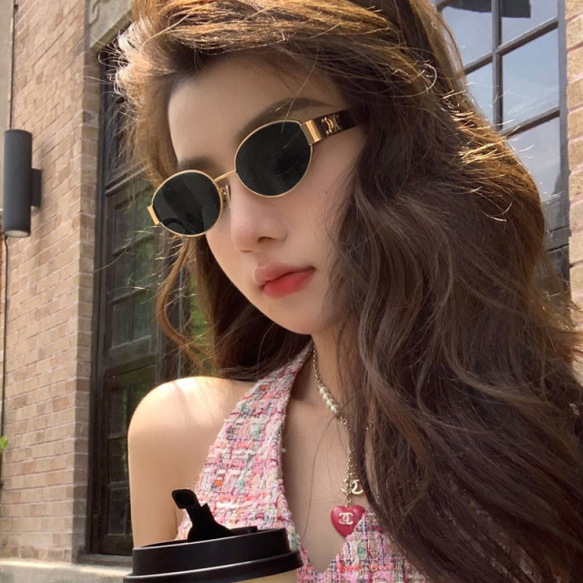 11778219.傲龙AORON 凯旋门椭圆小框太阳镜时尚高级感墨镜女遮阳镜凹造型