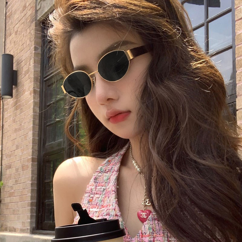 11778219.傲龙AORON 凯旋门椭圆小框太阳镜时尚高级感墨镜女遮阳镜凹造型