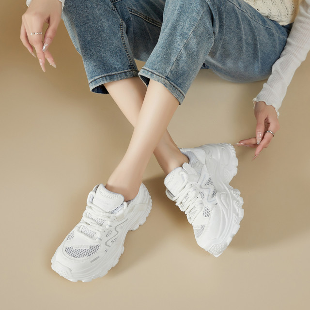 13497490.木林森厚底老爹鞋增高网面时尚轻便女鞋百搭运动休闲鞋