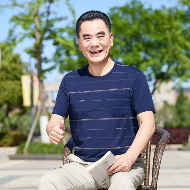 13438867.雄狮父亲节男士短袖t恤男夏季男装上衣服男爸爸大码条纹夏装