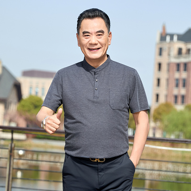 13452566.雄狮2026夏季中老年男士短袖t恤宽松爸爸装汗衫上衣爷爷装