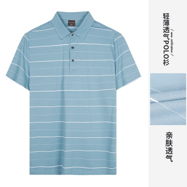 10695047.才子男装高弹力条纹POLO衫男士休闲时尚短袖上衣