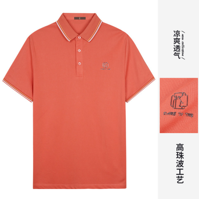 10764694.才子男装高珠波工艺撞色翻领POLO衫