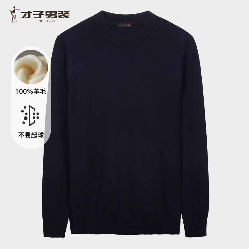 12650295.才子男装才子男装半高领套头100%羊毛衫 92256M0126