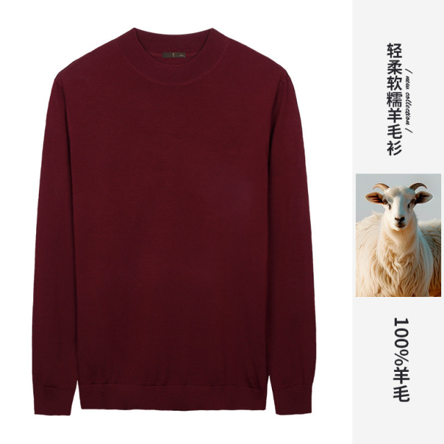 12650294.才子男装才子男装半高领100%羊毛衫简约纯色针织衫 92256M0226