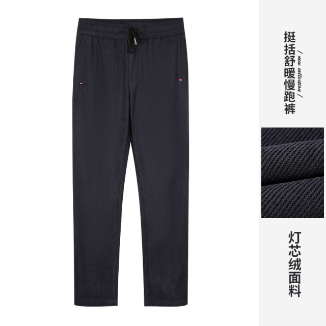 12746872.才子男装舒适弹力松紧腰慢跑裤男士休闲灯芯绒长裤 57256M1100