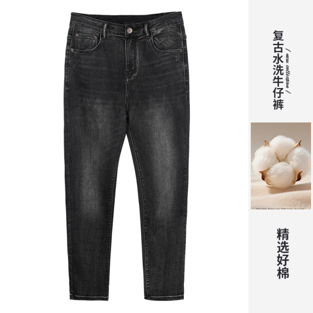 12827731.才子男装时尚复古水洗牛仔裤男士舒适休闲长裤 55255M2410