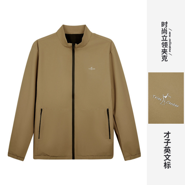 12947837.才子男装高周波印花立领夹克男士休闲茄克外套 22255M2322