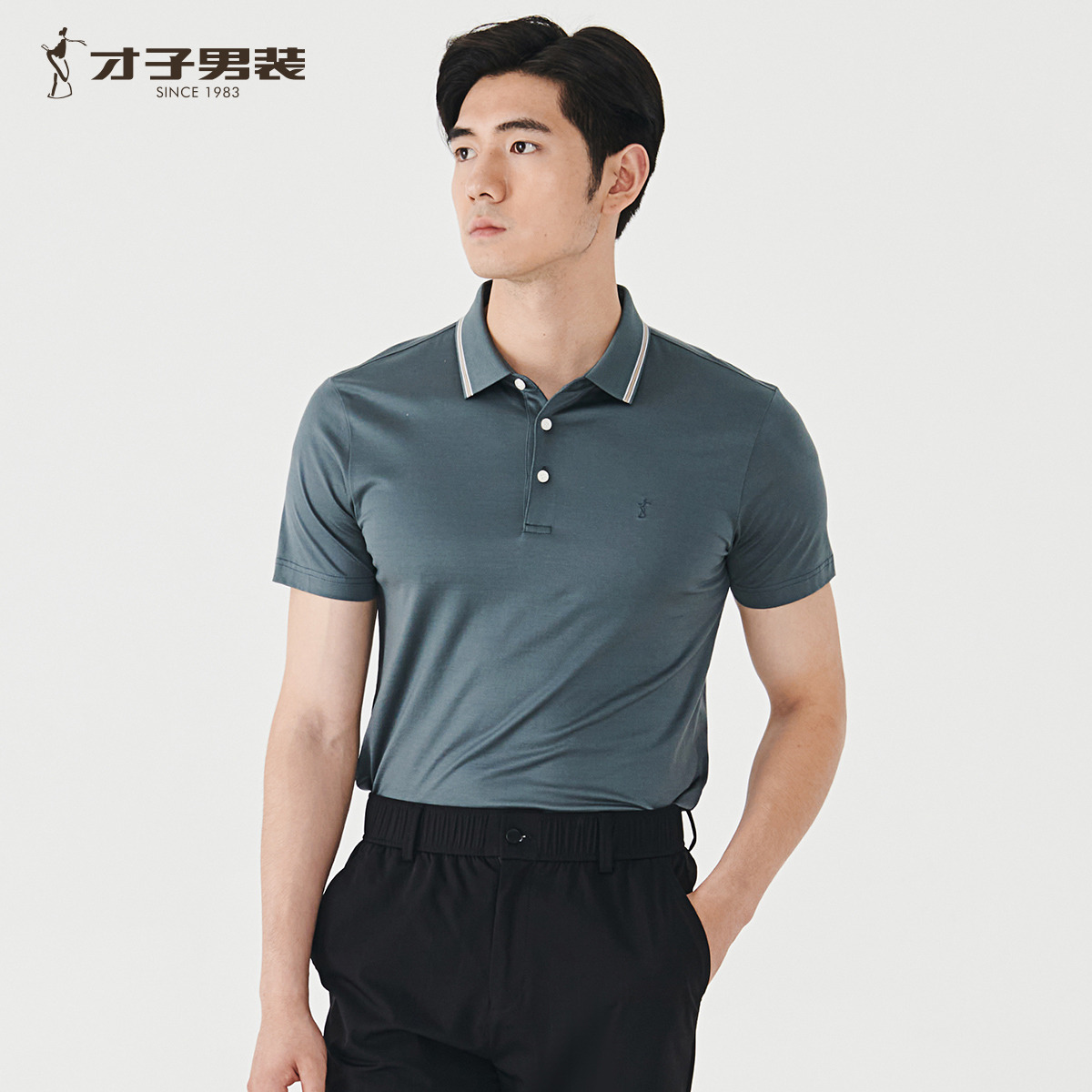 13602837.才子男装全棉logo刺绣polo衫 8223264121