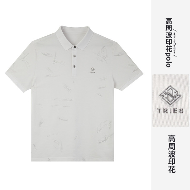 13602840.才子男装高周波立体印花潮流满印polo衫 8224265121