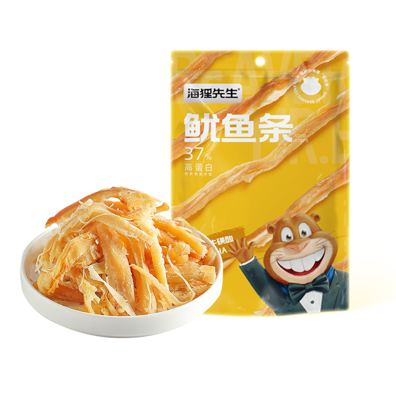 12679386.海狸先生手撕原味鱿鱼条80g/袋*3袋