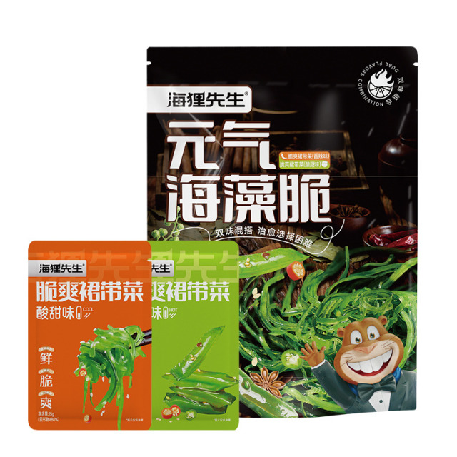 12679332.海狸先生元气海藻脆海藻沙拉150g/袋*2袋/3袋清爽下饭菜购买一次享受两种口味酸甜麻辣味