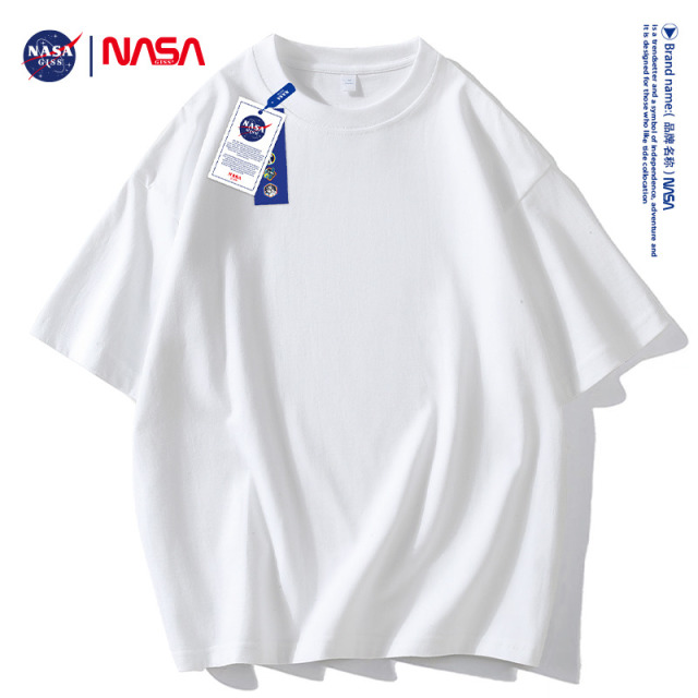 10233447.【89元3件】NASA新款基础短袖男女同款情侣美式宽松纯色休闲夏季t恤