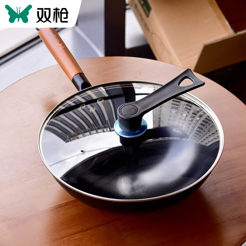 12417710.【品牌福利】双枪臻品圆底爆炒大铁锅