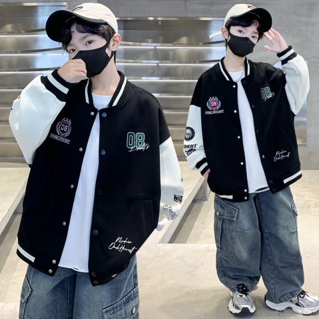12939670.男童春秋款中大童潮流洋气时尚棒球服外套