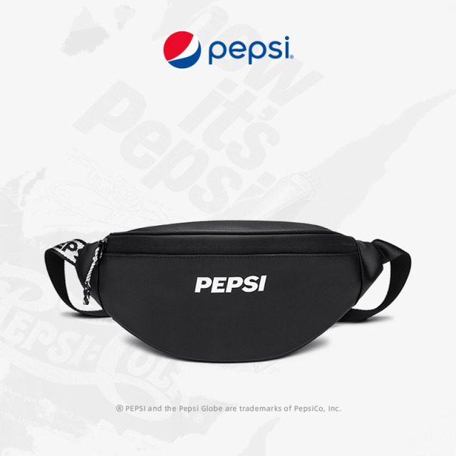 10181987.Pepsi百事 潮流时尚休闲运动拉链开合皮膜男女情侣款腰包