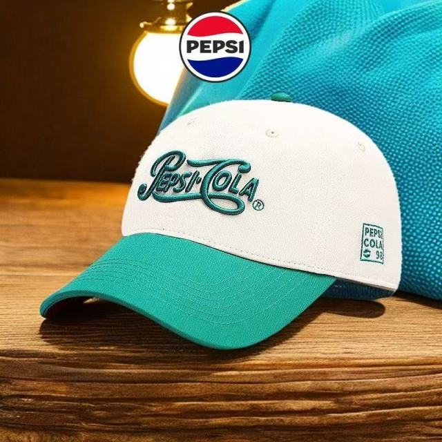 12313430.Pepsi百事时尚出游防晒太阳帽男女百搭刺绣帅气通勤高级感棒球帽
