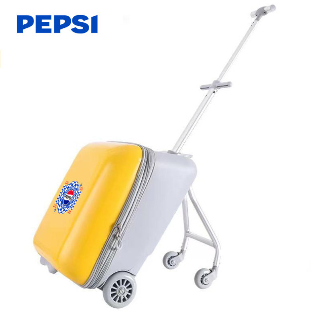 12313548.Pepsi百事骑行行李箱18寸小型拉杆箱可坐旅行箱高颜值耐磨密码箱
