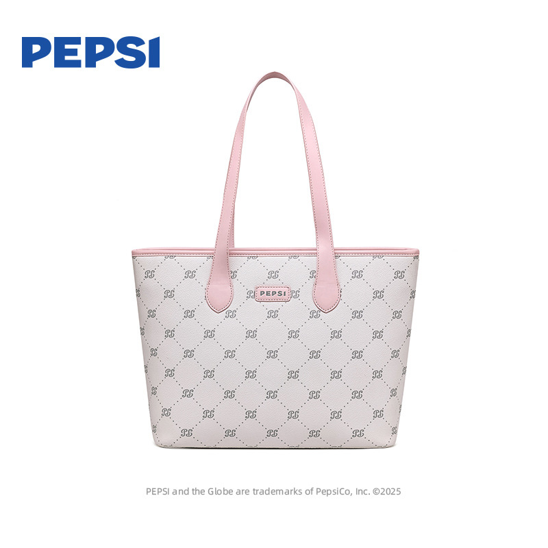 12432689.Pepsi百事经典时尚百搭印花简约通勤大容量质感轻便托特包单肩包