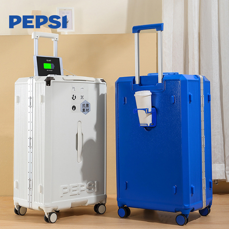 12527910.Pepsi百事 时尚大容量结实耐用铝框密码高颜值多功能出行拉杆箱