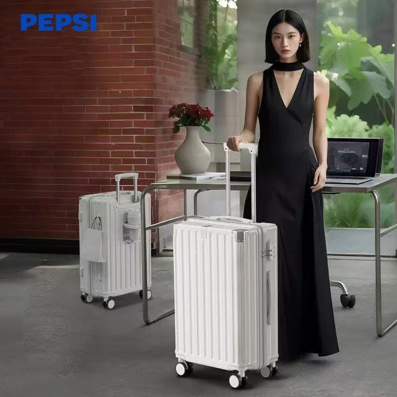 12648261.Pepsi百事大容量多功能时尚耐磨密码水杯架出游男女拉杆箱行李箱