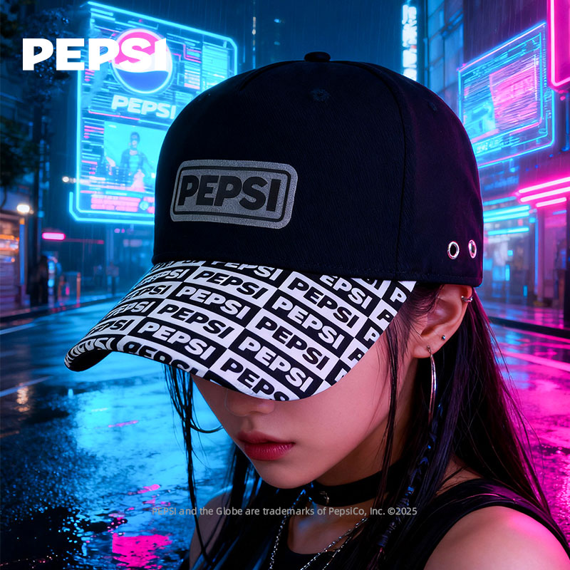 12689019.Pepsi百事复古棒球帽刺绣鸭舌帽休闲百搭男女防晒出游运动遮阳帽