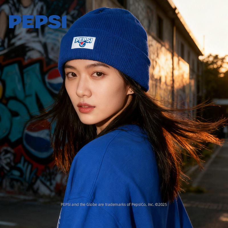 12940530.Pepsi百事潮牌帅护耳帽加厚保暖棉帽韩版冷帽显脸小针织帽百搭氛围感绒绒帽