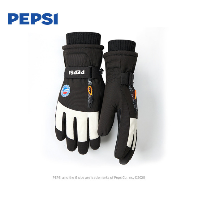 12940574.Pepsi百事冬季骑行防风防寒加绒加厚保暖触屏防水滑雪牛津布手套