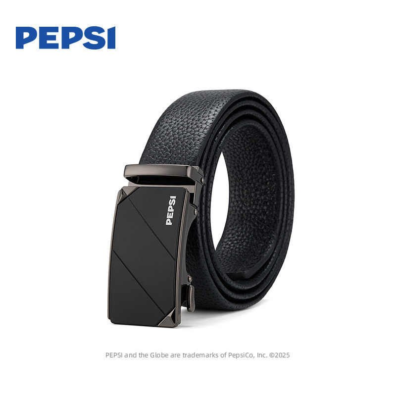 12966022.Pepsi百事时尚百搭商务高档潮牛仔腰带牛剖层移膜革男款经典皮带