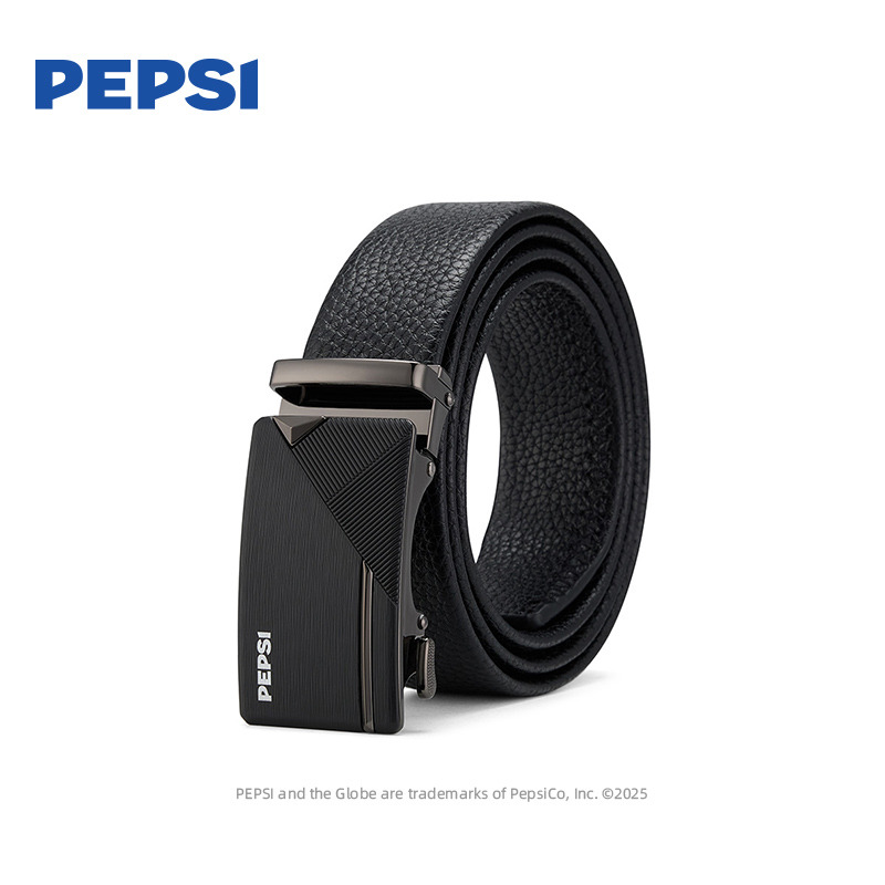 12965981.Pepsi百事时尚休闲商务青年百搭腰带牛剖层移膜革男款高级感皮带