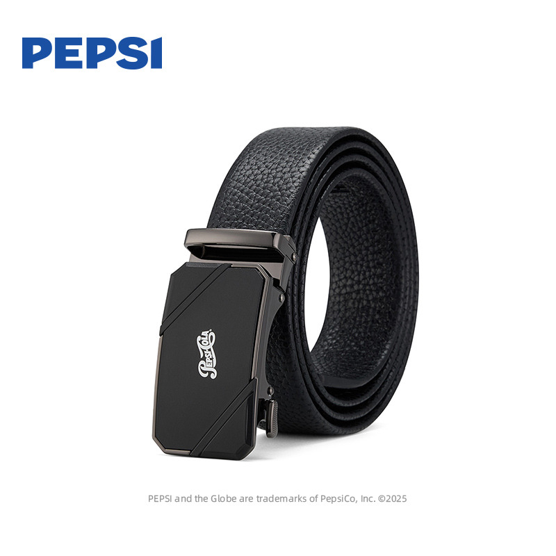 12966310.Pepsi百事时尚百搭商务高档潮裤带牛剖层移膜革男款经典皮带