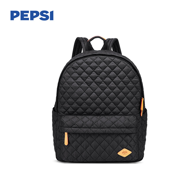 13134707.Pepsi百事菱格纹双肩包女士简约轻便男旅行背包学院风质感
