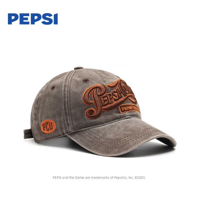 13134983.Pepsi百事复古水洗做旧字母刺绣个性潮流街头遮阳百搭棒球帽