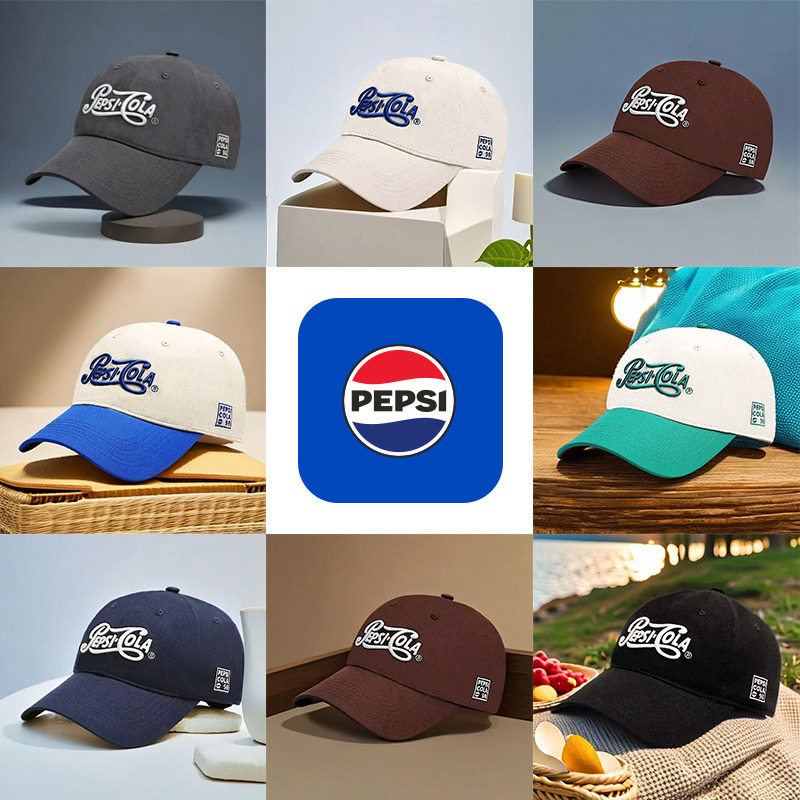 12536087.Pepsi百事复古棒球帽刺绣鸭舌帽男女同款运动出游通勤遮阳帽